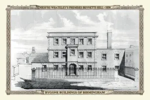 Old Birmingham View Collection: View on Bennetts Hill of Whateleys Premises, Birmingham 1830