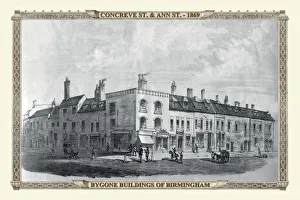 Old Birmingham View Collection: View of Old Buildings on the corner of Concreve Street and Ann Street, Birmingham 1869