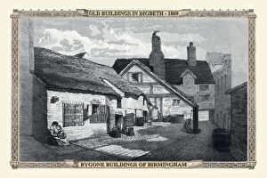 Old English City Views Collection: View of Old Buildings in Digbeth, Birmingham 1869