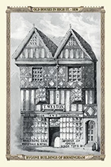 Old Birmingham View Collection: View of Old House on High Street, Birmingham 1830