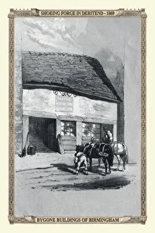 Birmingham Collection: View of Old Shoeing Forge in Digbeth 1869