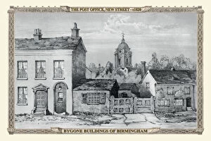 Old Birmingham View Collection: View of The Post Office, New Street Birmingham 1829