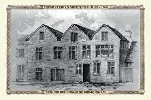 Old English City Views Collection: View of the Presbyterian Meeting House, Birmingham 1869