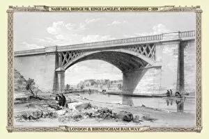 19th & 20th Century Railway Views PORTFOLIO Collection: Views on the London to Birmingham Railway - Nash Mill Bridge near Kings Langley 1839